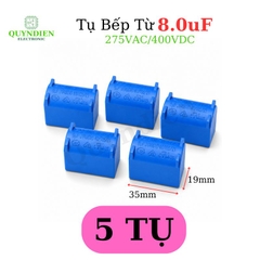 Tụ Bếp Từ 8uF 275VAC/400VDC Màu Xanh Loại Đứng