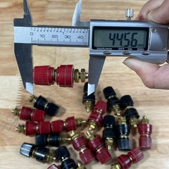 Cặp Jack loa JS333 M6 Cọc Đồng NẮP NHỰA Đỏ Đen trục 6mm