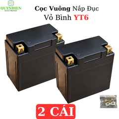 Vỏ Bình Xe Máy YT6 Cọc Vuông Nắp Đục