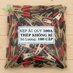 Kẹp Bình Ắc Quy 100A Thép Không Gỉ Đỏ Đen