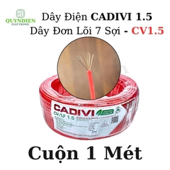 Dây Điện Cadivi 1.5 – Dây Đơn Lõi 7 Sợi CV1.5 – Dây Cáp Điện, Dây Tiếp Địa, Dây Chống Sét (CUỘN 1 MÉT)