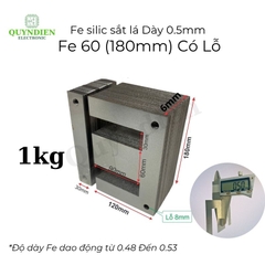 Fe Sắt silic EI lá dầy 0.5mm - 60mm (180mm) có lỗ