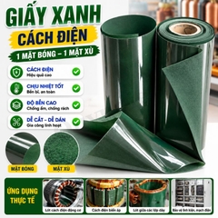 Giấy Xanh Cách Điện 1 Mặt Bóng 1 Mặt Xù Dày 0.2mm