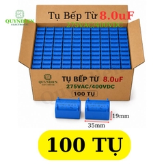 Tụ Bếp Từ 8uF 275VAC/400VDC Màu Xanh Loại Đứng