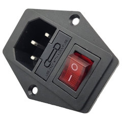 Ổ cắm nguồn AC-01A 250V-10A tích hợp công tắc có tặng kèm 1 cầu chì