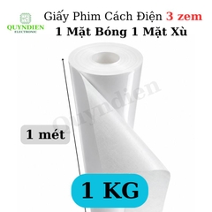 Giấy Phim Cách Điện Trắng 1 Mặt Bóng 1 Mặt Xù Dày 0.3mm