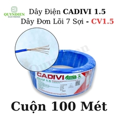 Dây Điện Cadivi 1.5 – Dây Đơn Lõi 7 Sợi CV1.5 – Dây Cáp Điện, Dây Tiếp Địa, Dây Chống Sét ( CUỘN 100 MÉT)