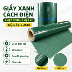 Giấy Cách Điện Xanh 1 Mặt Bóng 1 Mặt Xù Khổ 1 Mét Dày 0.3mm