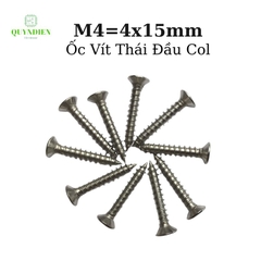Ốc vít Thái M4x15mm ren xoắn đầu Col dài 15mm - 1.000 Con