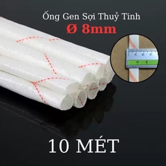 Ống gen sợi thủy tinh chịu nhiệt chống cháy size 8mm - 10 mét