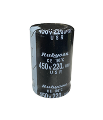 Tụ lọc nguồn 220uF 450V tháo máy chân cứng (25x40mm)
