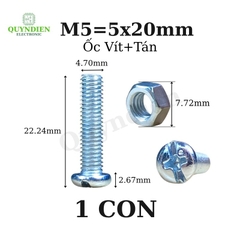 Ốc vít kèm tán M5x20mm túi 100 con