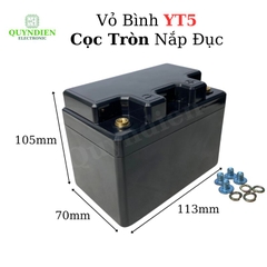 Vỏ Bình Đề Xe Máy YT5 Cọc Tròn Nắp Đục