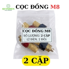 Cọc Đồng M8 NẮP ĐỒNG Đỏ Đen 200A