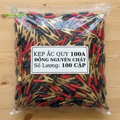 Kẹp Bình Ắc Quy 100A Đồng Nguyên Chất Đỏ Đen