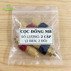 Cọc Đồng M8 NẮP ĐỒNG Đỏ Đen 200A