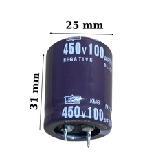 Tụ lọc nguồn 100uF 450V DC hàng tháo máy chân cứng