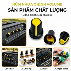Núm Nhựa Volume Màu Vàng Thân Đen