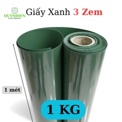 Giấy Xanh Cách Điện 1 Mặt Bóng 1 Mặt Xù Dày 0.3mm