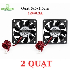 Quạt Tản Nhiệt 6x6x1.5cm 12V/0.3A dùng tản nhiệt cho máy hàn, CNC