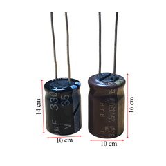 Tụ hóa 330uF điện áp 25v-35v, dùng trong mạch lọc, mạch dao động, và mạch truyền dẫn tín hiệu