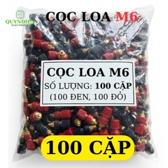 Cặp Jack loa JS333 M6 Cọc Đồng NẮP NHỰA Đỏ Đen trục 6mm