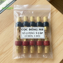 Cọc Đồng M8 NẮP ĐỒNG Đỏ Đen 200A