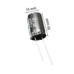 Tụ lộc nguồn tụ hóa 47uF 400V - 450V xanh 16x25mm