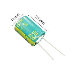Tụ lọc nguồn 68uf  400v  tụ máy lạnh tụ điều hoà tụ mạch điện (18x25mm)