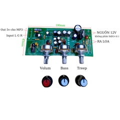 Mạch khuếch đại âm thanh LA4440 có chỉnh TREBLE BASS 19W, DC 12V-14V chưa có IC