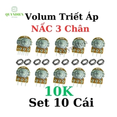 Biến trở 3 chân Volum Triết áp đơn nấc khía B10K