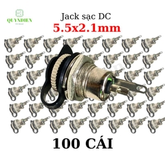 Jack Nguồn DC Cái 5.5x2.1mm Kim Loại Có Nắp Đậy Chống Nước