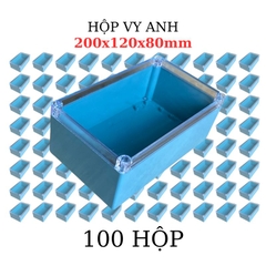 Hộp Nhựa Vy Anh 200x120x80mm Màu Xanh Nắp Trong