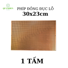 Bo Mạch Phíp Đồng Đục Lỗ Kích Thước 30x23 cm Bảng Mạch Đục Lỗ Sẵn PCB Nâu
