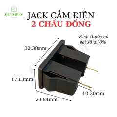 Ổ Cắm 2 Lỗ 2 Chấu Đồng Dùng Để Thiết Kế Ổ Cắm Chuyên Dụng Màu Đen