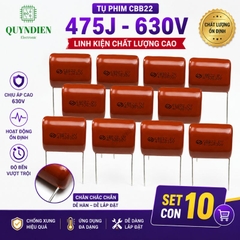 Tụ Kẹo Nâu Đỏ CBB22 475J 630V