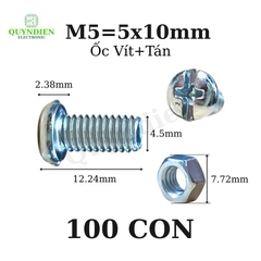 Ốc vít kèm tán M5x10mm túi 100 con