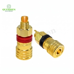 Cọc Đồng M8 Trục 8mm Đỏ Đen