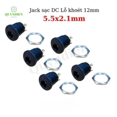 Jack Sạc DC 5.5x2.1mm Có Tán Lỗ Khoét 12mm
