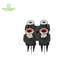 Jack âm thanh audio 4 lỗ 2 trắng 2 đỏ Ổ cắm AV 4 cổng RCA-407