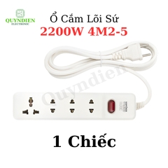 Ổ Cắm Lõi Sứ Chống Cháy 2200W 4M2-5 Vỏ Nhựa ABS Chống Vỡ