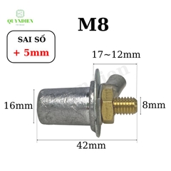 Cọc bình ac quy bằng chì cọc M8 M10 đồng thau giá 01 đôi