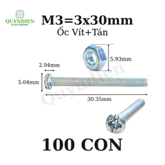 Ốc vít tán M3 3ly dài 3cm ( túi 150g = khoảng 90- 100 con