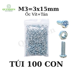Ốc Vít Tán M3x15mm - Túi 100 Con