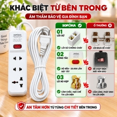 Ổ cắm 10 Cửa Chéo Con tắc 2200W