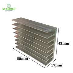 Nhôm Tản Nhiệt 8 Cánh 60x43x17mm