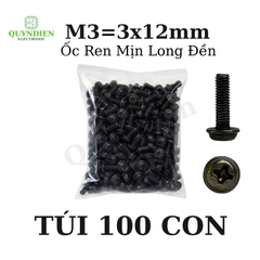 Ốc Vít Ren Mịn Đầu Long Đền M3x12mm