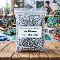 Ốc Vít Đầu Dù Ren Mịn M4=4x10mm Màu Trắng