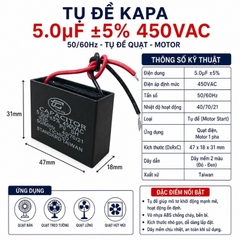 Tụ Đề Kapa Vuông Tinh Chi 5uF 450VAC