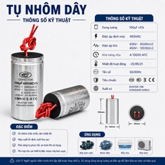 Tụ Nhôm Dây 100uF - 450V